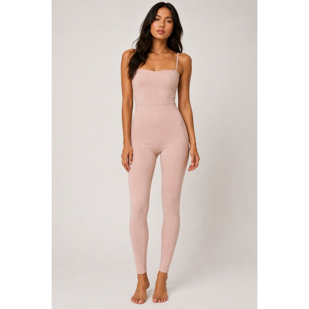 Wilfred Free Divinity Jumpsuit Spaghetti Strap Athleisure M Peach Blush